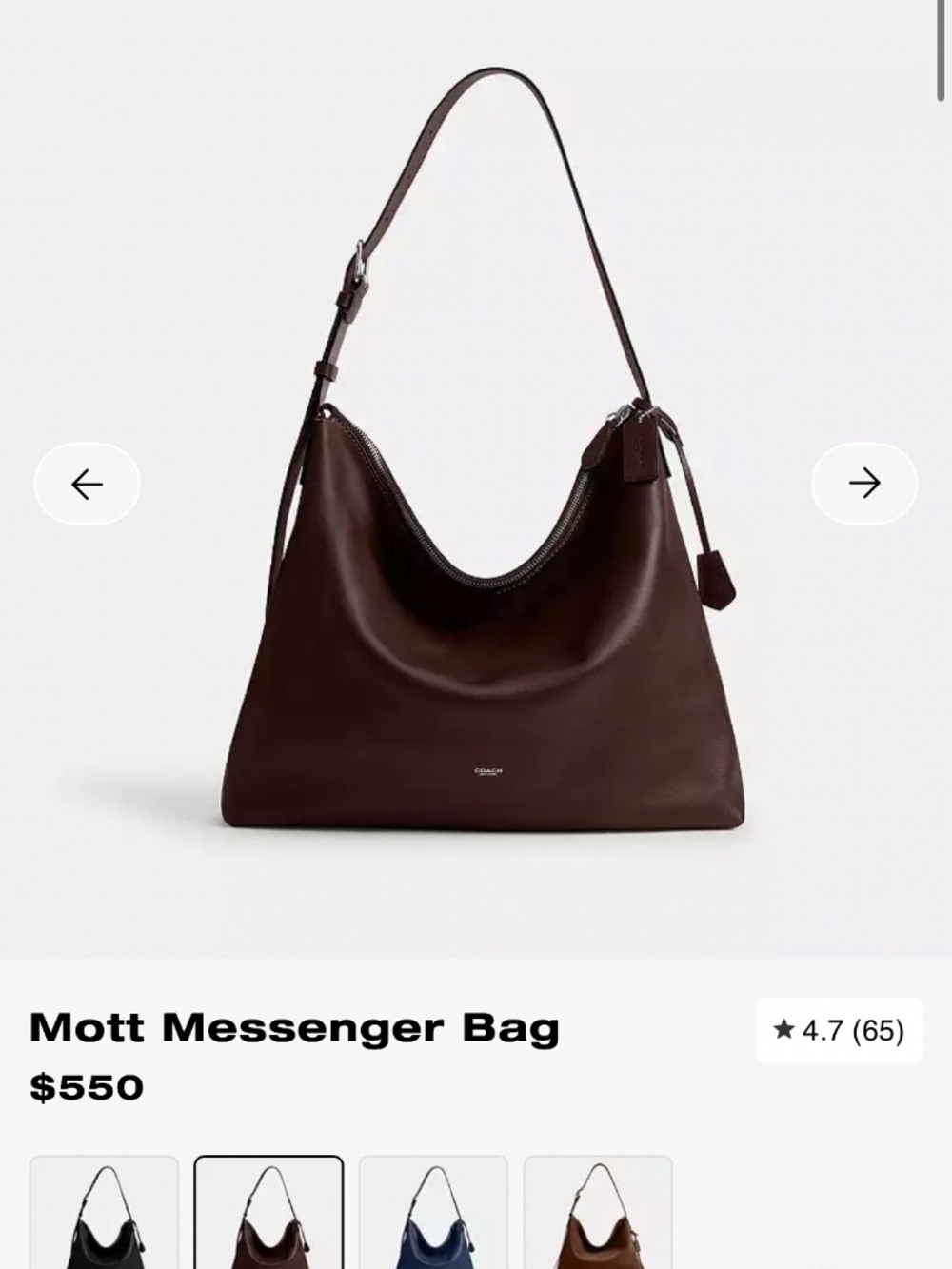 Coach Mott Messenger in Maple